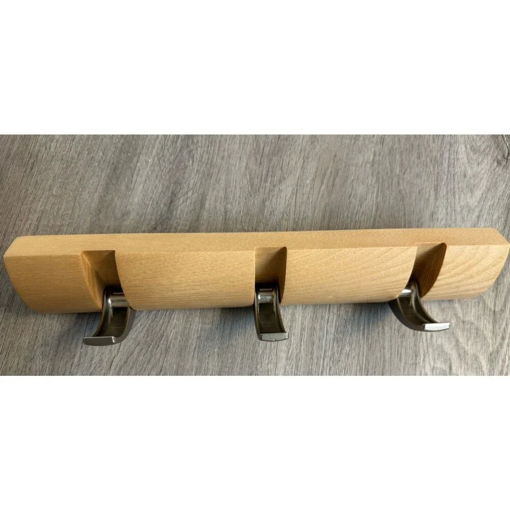 Safco 3-Hook Wall Mounted Floating Coat Rack – Modern, Sleek Beige color 12